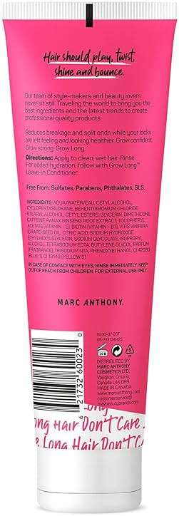 Marc Anthony Strengthening Conditioner, Grow Long - Anti-Frizz, Anti-Breakage & Nourishing Formula For Split Ends, & Hair Growth - Biotin, Vitamin E, Caffeine & Ginseng for Dry & Damaged Hair - Image 2