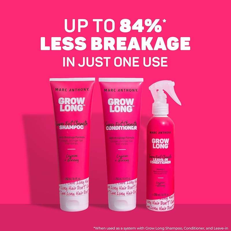 Marc Anthony Strengthening Conditioner, Grow Long - Anti-Frizz, Anti-Breakage & Nourishing Formula For Split Ends, & Hair Growth - Biotin, Vitamin E, Caffeine & Ginseng for Dry & Damaged Hair - Image 5