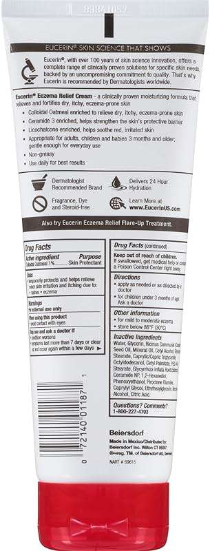 Eucerin Eczema Relief Body Cream, Colloidal Oatmeal Enriched, Steroid Free Eczema Cream, 8 OZ Tube, Pack of 3 - Image 2