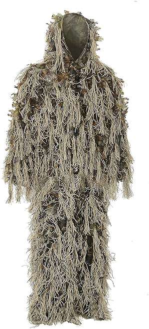 AUSCAMOTEK Ghillie Suit for Hunting Dry Grass Brown Ideal for Hunting in Winter and Autumn - Image 1