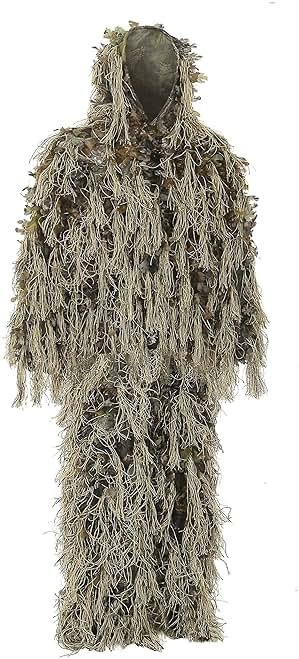 AUSCAMOTEK Ghillie Suit for Hunting Dry Grass Brown Ideal for Hunting in Winter and Autumn - Product Image