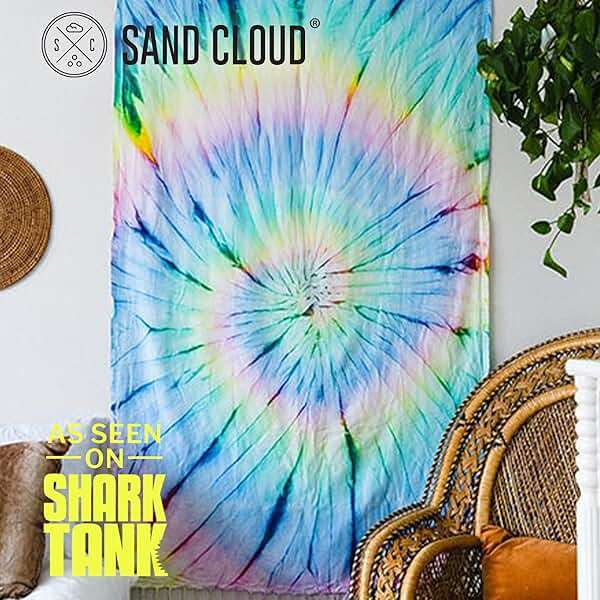 Sand Cloud Turkish Beach Towel - Sand Free - 100% Organic Turkish Cotton Yarn - Quick Dry Towel for Beach, Picnic Blanket or Throw - As Seen on Shark Tank - Tie Dye (Wanderlust) - Image 3