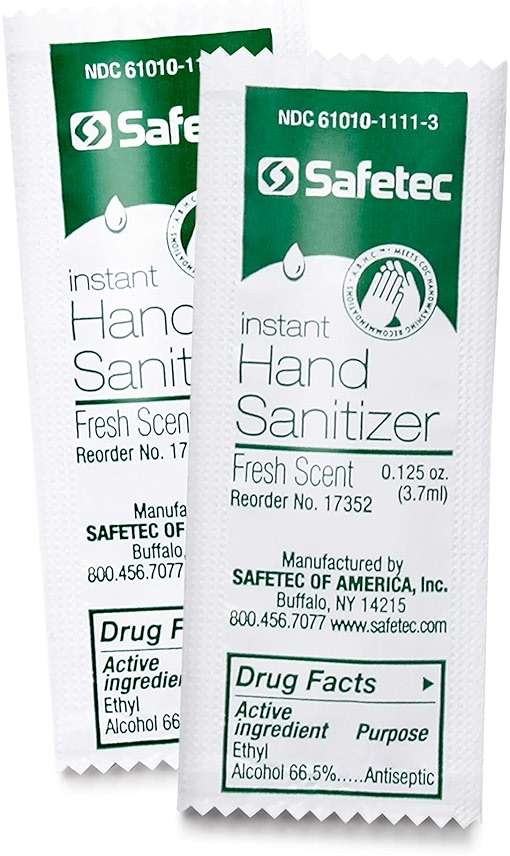 Safetec Instant Hand Sanitizer in Fresh Scent .125 oz in a 100 ct box (10 boxes/case) - Image 3