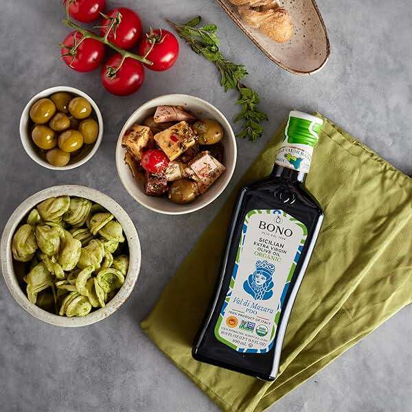 Bono Organic Sicilian Extra Virgin Olive Oil Val di Mazara PDO, 16.9 Fl Oz – USDA Organic, Non-GMO, Cold Extracted, Certified Gluten Free, Clean Label Project Purity Award Winner - Image 3