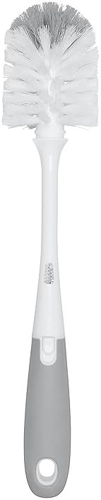 OXO Tot Baby Bottle Brush with Nipple Cleaner, Gray, Soft Bristle Touch, Ideal for Glass Baby Bottle - Product Image
