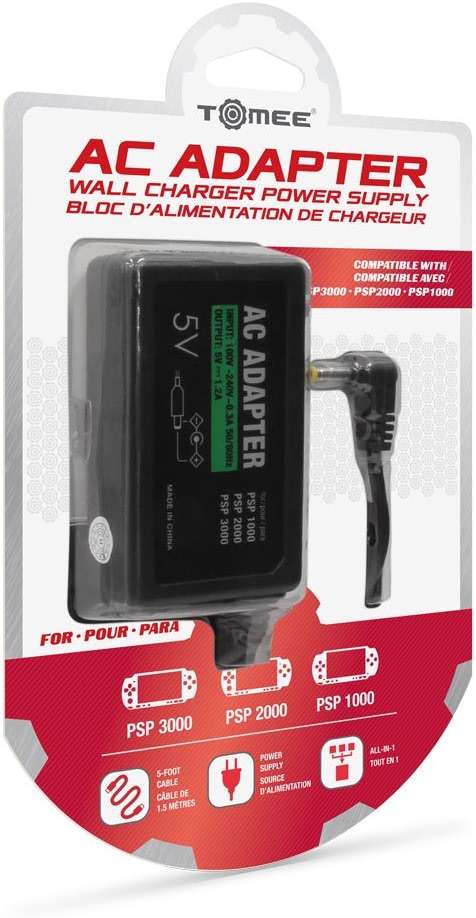 Tomee AC Adapter for Sony PSP 1000/2000/3000 – PSP Charger, Replacement Power Cord, Universal Travel-Friendly Power Supply - Image 2