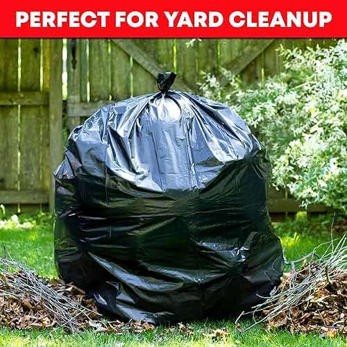 Tasker 55-60 Gallon Trash Bags Heavy Duty, (Value Pack 100 Bags w/Ties) Large Black Outdoor Trash Bags, Extra Large Trash Can Liners, 60 Gal, 55 Gal, 50 Gallon Trash Can Liner Capacity - Image 7