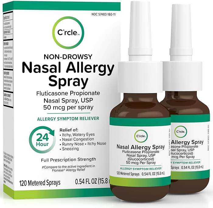 Fluticasone Allergy Nasal Spray Allergy Relief - 24 Hour Non Drowsy - Nose Spray Relief for Sinus Allergies - Prescription Strength Fluticasone Propionate 50mcg - 2 Month Supply - Image 1