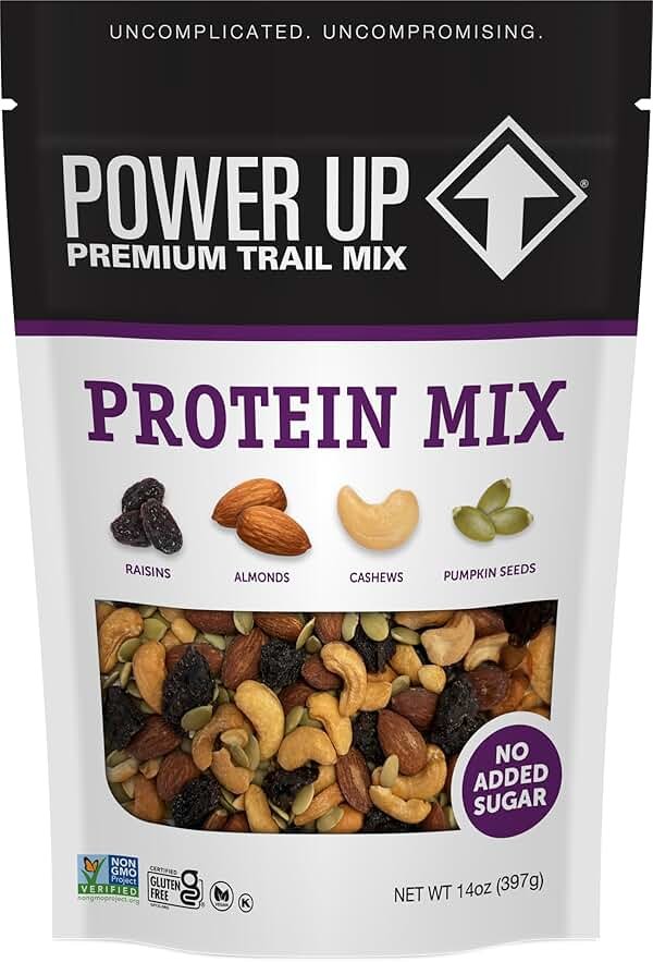 Power Up Premium Trail Mix - Protein Packed 14oz, No Added Sugar, Made Without Peanuts, Gluten Free, Vegan, Non-GMO - Product Image