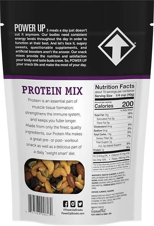 Power Up Premium Trail Mix - Protein Packed 14oz, No Added Sugar, Made Without Peanuts, Gluten Free, Vegan, Non-GMO - Image 2