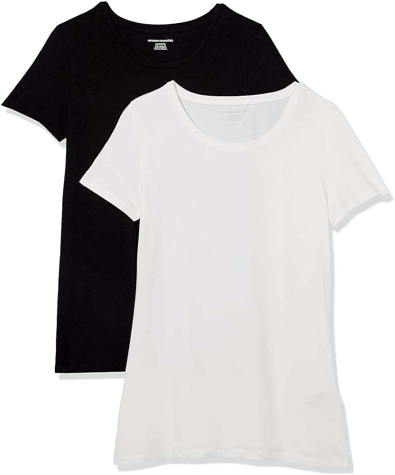 Amazon Essentials Women's Regular-Fit Short-Sleeve T-Shirt (Crewneck and V-Neck Options), Multipacks - Image 1