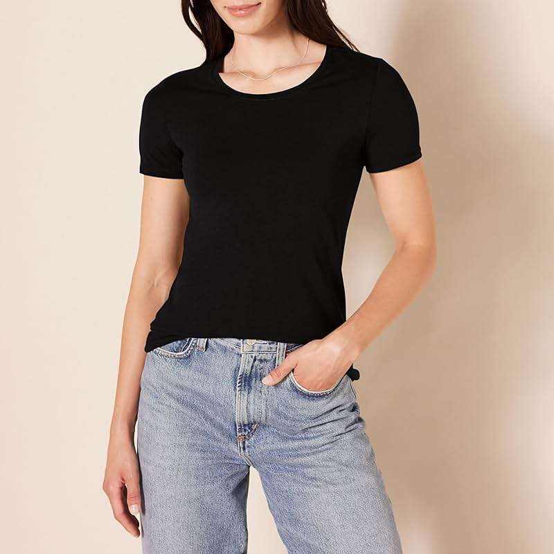Amazon Essentials Women's Regular-Fit Short-Sleeve T-Shirt (Crewneck and V-Neck Options), Multipacks - Image 3