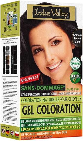 Indus Valley Natural Organic Damage Free Gel Hair Color | Organic Hair Dye, Ammonia Free, Vegan & Cruelty Free | Up to 100% Gray Coverage, Long Lasting Results |Dark Brown 3.0 (20gram+200ml) - Image 1