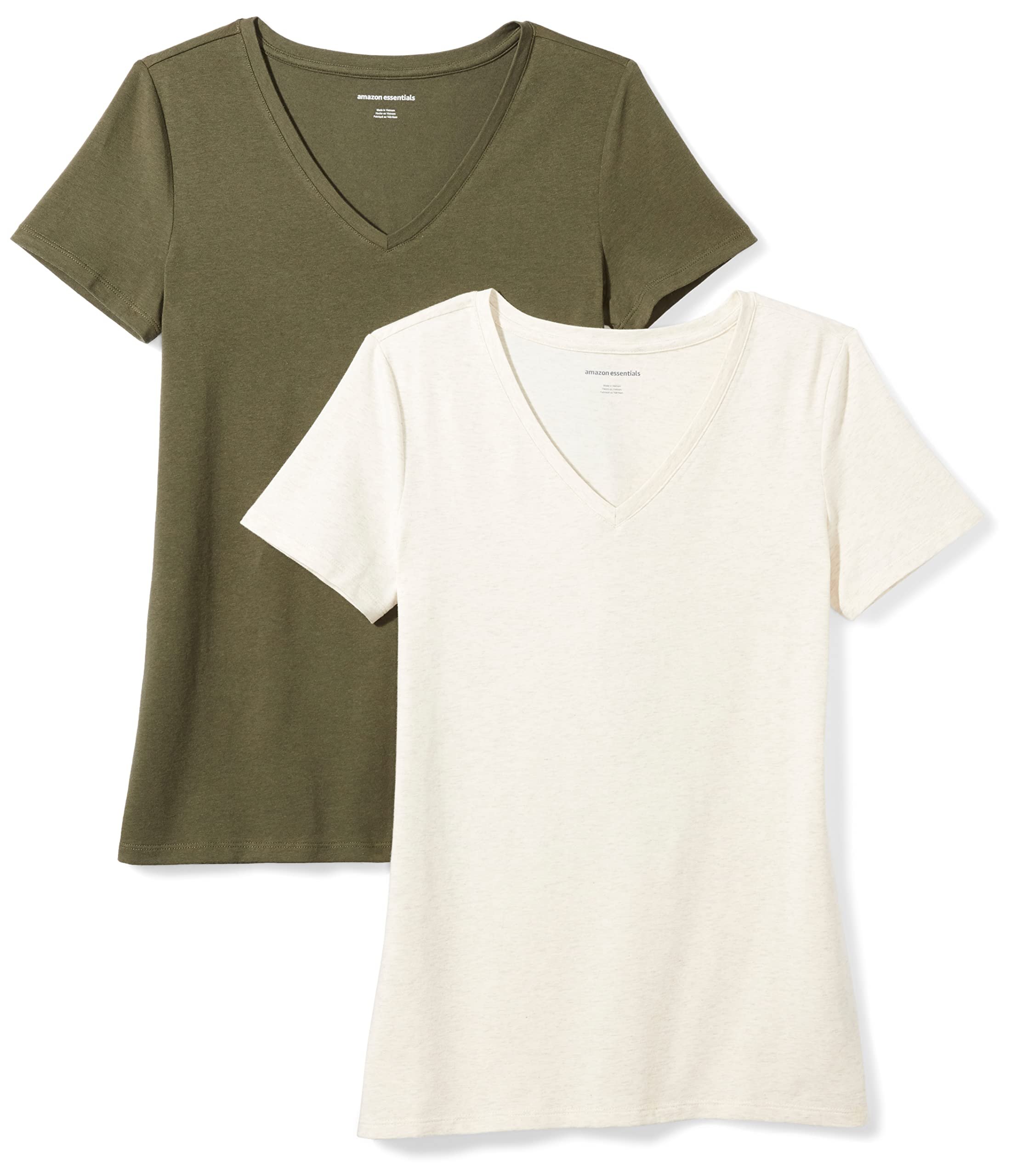 Amazon Essentials Women's Regular-Fit Short-Sleeve V-Neck T-Shirt, Multipacks - Product Image