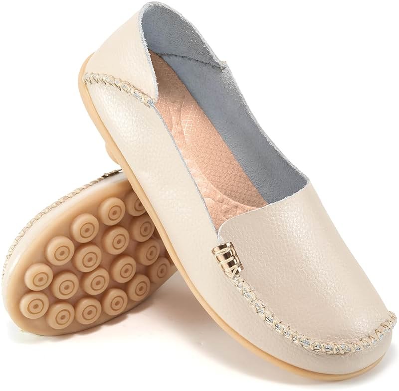 Ablanczoom Womens Loafers Flats Shoes: Comfort Round Toe Slip on Soft Moccasins Dressy Loafer for Driving Walking - Product Image