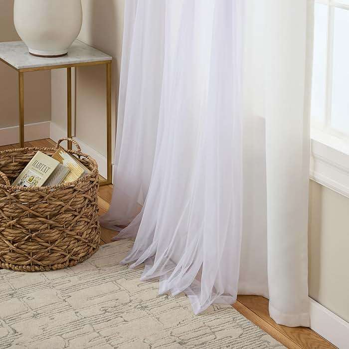 TOWN & COUNTRY LUXE Talia Double Layer Indoor Curtains, Sheer and Room Darkening Blackout, Grommet Top, Energy Efficient, 2-Pack Set, 52"x84", Winter White - Image 6