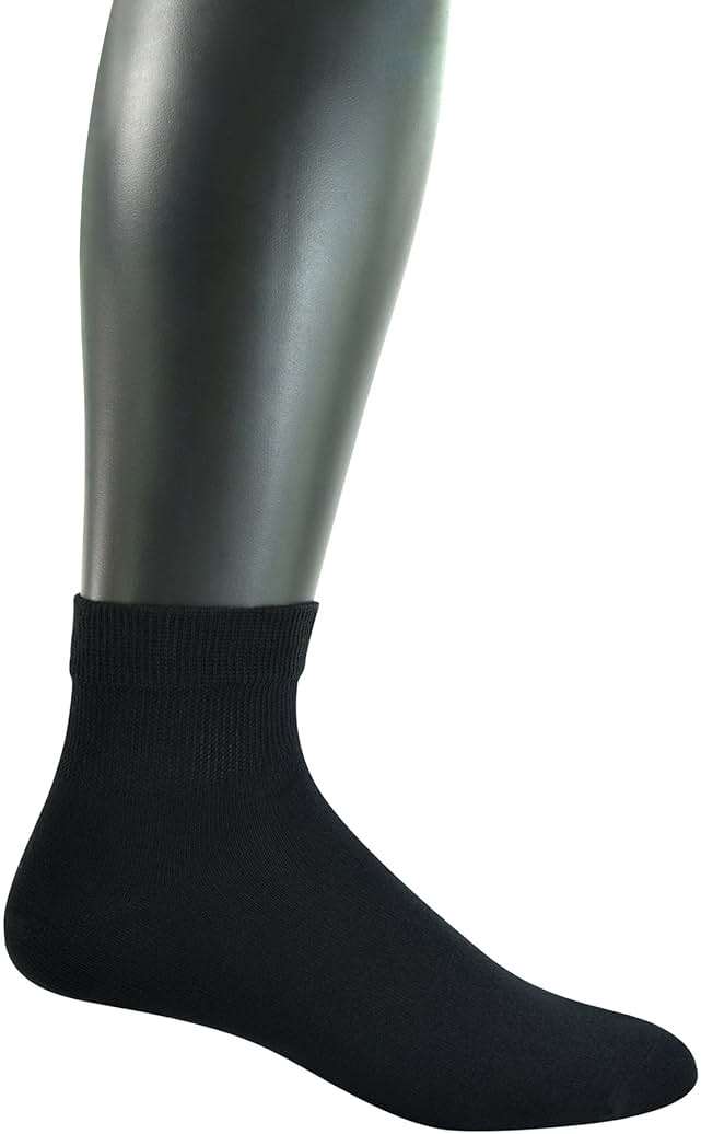 Yomandamor Men's 6 Pairs Combed Cotton Diabetic Ankle Socks with Seamless Toe and Non-Binding Top - Image 3