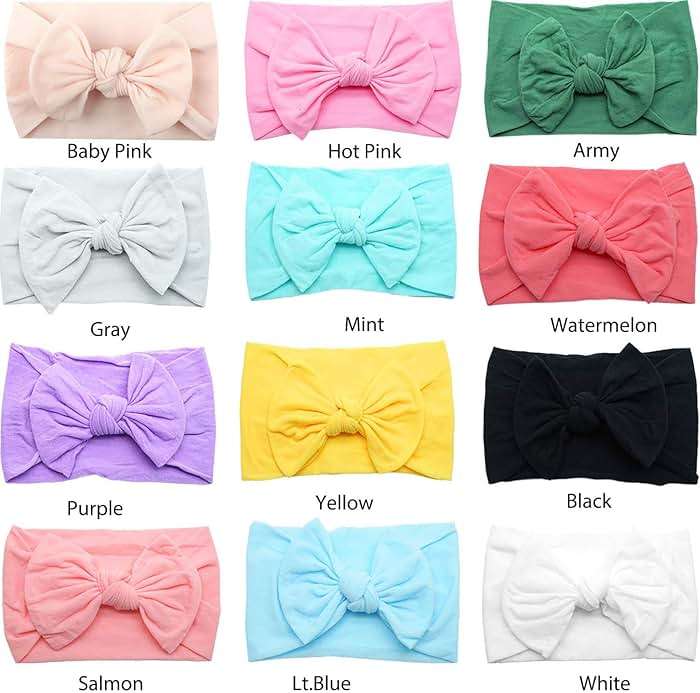 CÉLLOT Super Stretchy Soft Knot Headbands with Hair Bows Head Wrap Hair Accessories For Newborn Baby Girls Infant Toddlers Kids - Image 3