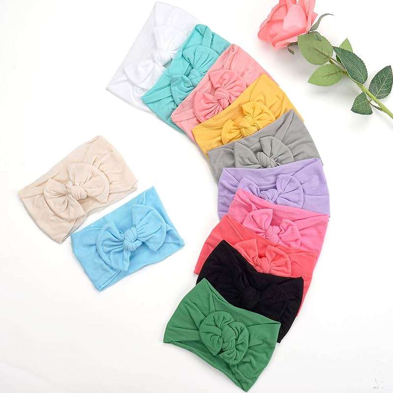 CÉLLOT Super Stretchy Soft Knot Headbands with Hair Bows Head Wrap Hair Accessories For Newborn Baby Girls Infant Toddlers Kids - Image 7