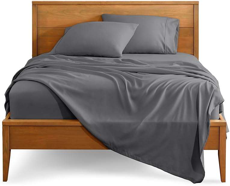 Bare Home Queen Sheet Set - 1800 Ultra-Soft Microfiber Queen Bed Sheets - Double Brushed - Deep Pockets - Easy Fit - 4 Piece Set - Bedding Sheets & Pillowcases (Queen, Grey) - Image 1
