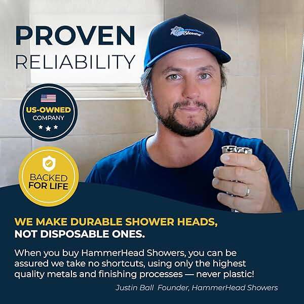 HammerHead Showers® Solid Metal Handheld Shower Head Holder - Chrome - Adjustable Shower Wand Holder with Wall Hook Bracket and Pivot Ball - Hand Held Shower Head Holder - Shower Hose Holder - Image 6