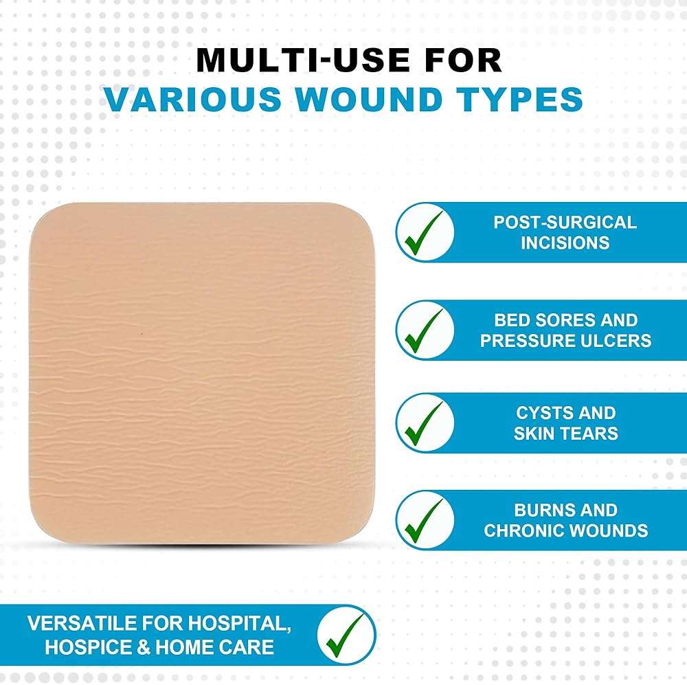 MedVance TM Foam – Waterproof Non-Adhesive Hydrophilic Foam Dressing 4"X4" Box of 5 dressings - Image 5