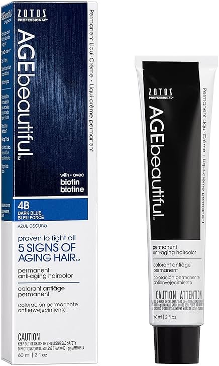 AGE beautiful Permanent Hair Color Cream, 100% Gray Coverage Hair Dye with Biotin Anti-Aging Formula for Fuller, Thicker Hair, Professional Salon Quality - Product Image