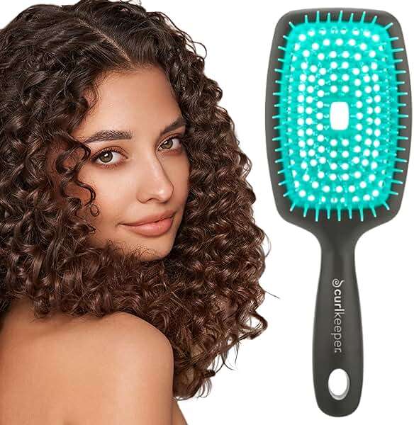 Curl Keeper Flexy Hair Brush, Turquoise - Detangling Hair Brush with Flexible Bristles for Shower Use, Combing Through Curls & Removing Tangles - Lightweight Hair Accessories for All Hair Type - Image 1