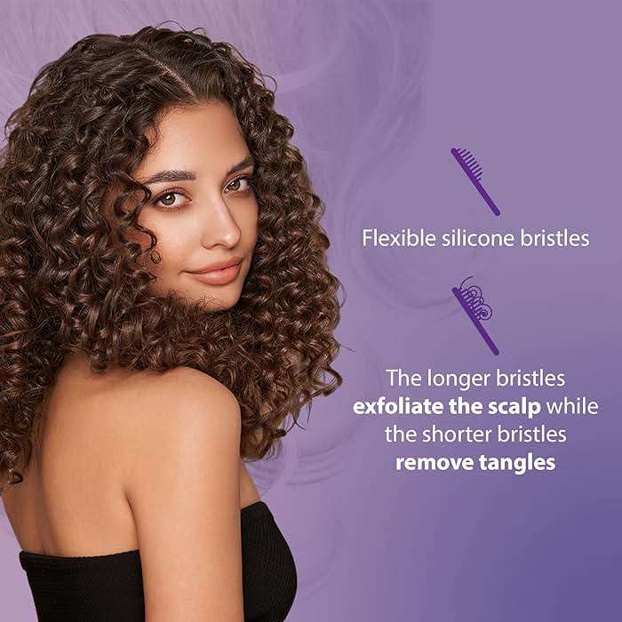 Curl Keeper Flexy Hair Brush, Turquoise - Detangling Hair Brush with Flexible Bristles for Shower Use, Combing Through Curls & Removing Tangles - Lightweight Hair Accessories for All Hair Type - Image 3