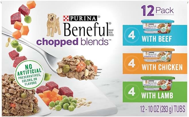 Purina Beneful Freshly Prepared Blends Wet Dog Food Variety Pack with Beef, Chicken, or Lamb Dog Food - (Pack of 12) 10 oz. Tubs - Product Image