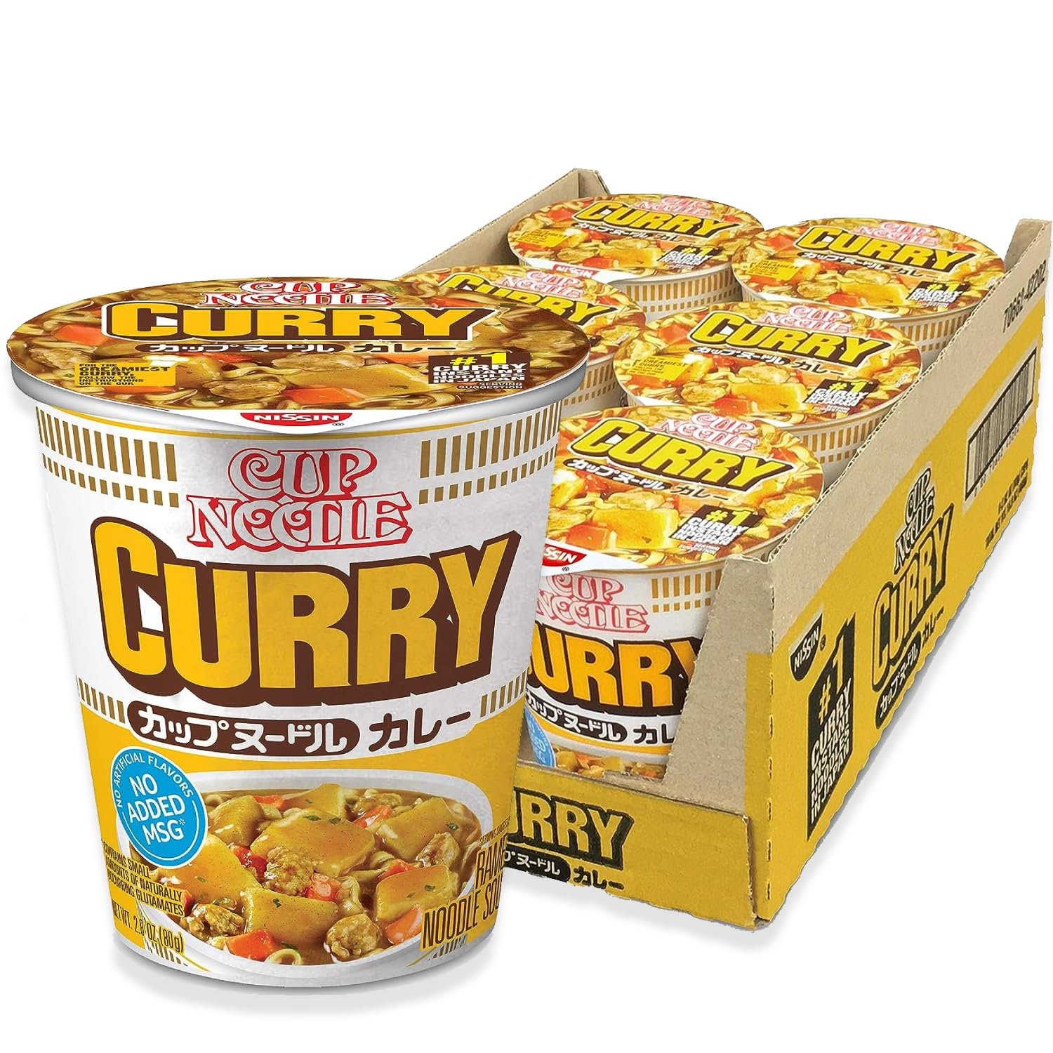 Nissin Cup Noodle Ramen Noodle Soup, Curry, 2.82 Ounce (Pack of 6) - Product Image