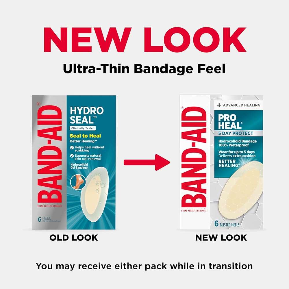 BAND-AID Brand Pro Heal 5 Day Protect, Hydrocolloid 100% Waterproof First Aid Blister Bandages for Advanced Healing, Extra Cushion for Blister Protection & Less Scarring Versus Uncovered Wound, 6 ct - Image 2