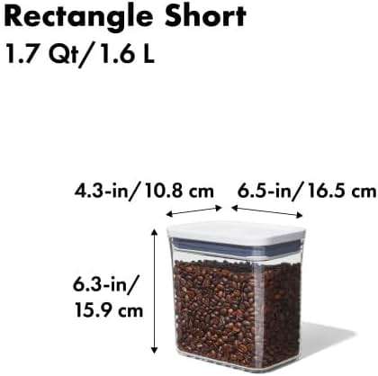 OXO Good Grips POP Container – Airtight 1.7 Qt for Coffee and More Food Storage, Rectangle, Clear - Image 2