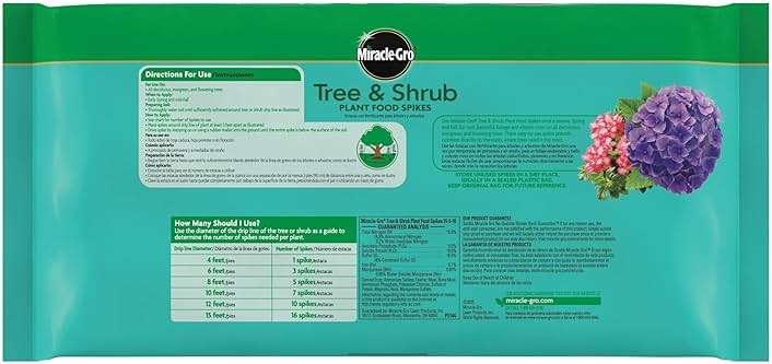 Miracle-Gro Tree and Shrub Plant Food Spikes - Deciduous, Flowering & Evergreen Tree Fertilizer Spikes, Hydrangeas, and Acid-Loving Plants, 12 Count, 3 lb. - Image 6