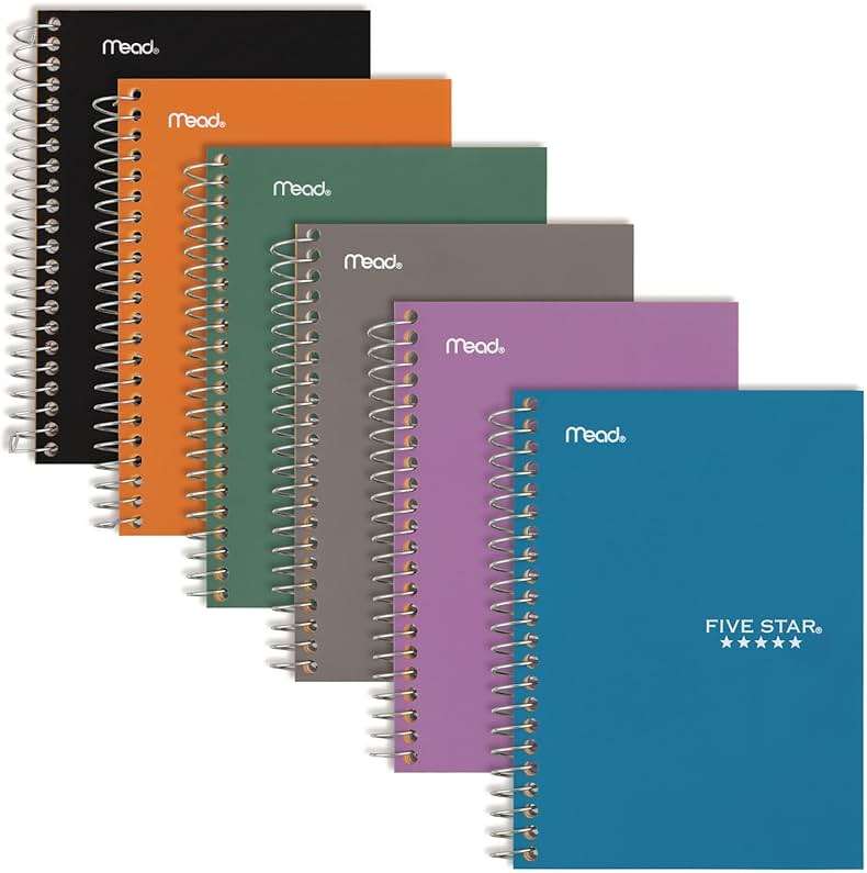 Five Star Wirebound Notebook, 1-Subject, Medium/College Rule, 80 Sheets 17.7 cm x 11.1cm (7" x 4.75 ") Assorted Cover Color - Image 5