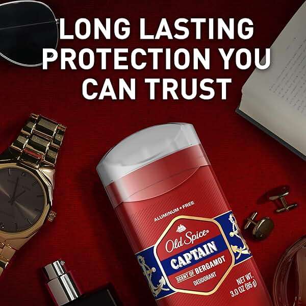 Old Spice Aluminum Free Deodorant for Men, 24/7 Odor Protection, 24/7 Freshness & Lasting Scent, Captain with Bergamot Scent, 3.0 oz - Image 5
