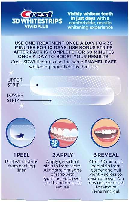 Crest 3D Whitestrips Vivid Plus, Teeth Whitening Strip Kit, 10 Treatments + 2 Bonus Treatments (Each with 1 Upper/1 Lower Strip), 24 Strips, 8 Levels Whiter, Teeth Whitening Kit - Image 8