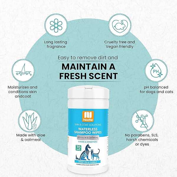 Nootie Waterless Shampoo Wipes for Dogs & Cats (70 Wipes, Sweet Pea & Vanilla) - Image 4