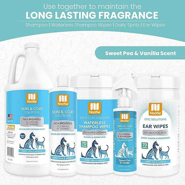 Nootie Waterless Shampoo Wipes for Dogs & Cats (70 Wipes, Sweet Pea & Vanilla) - Image 6