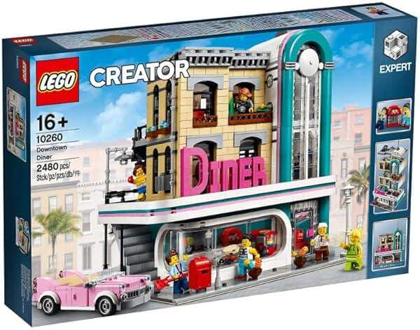 LEGO Creator Expert Downtown Diner 10260 Building Kit, Model Set and Assembly Toy for Kids and Adults (2480 Pieces) - Image 1