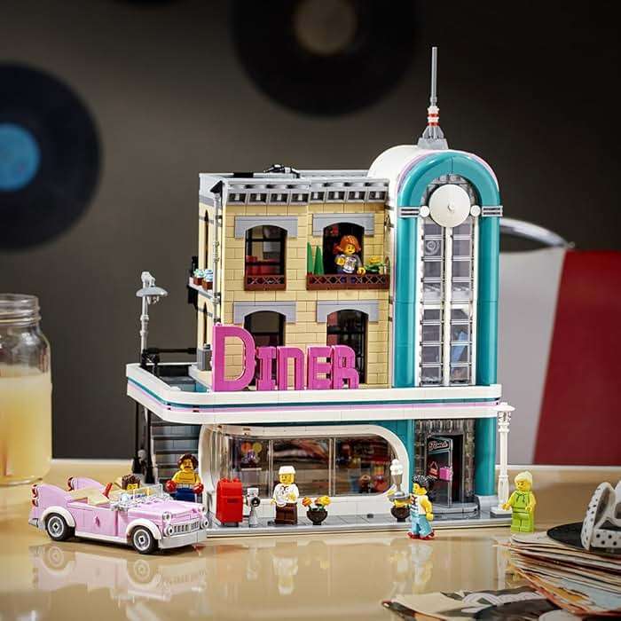 LEGO Creator Expert Downtown Diner 10260 Building Kit, Model Set and Assembly Toy for Kids and Adults (2480 Pieces) - Image 2