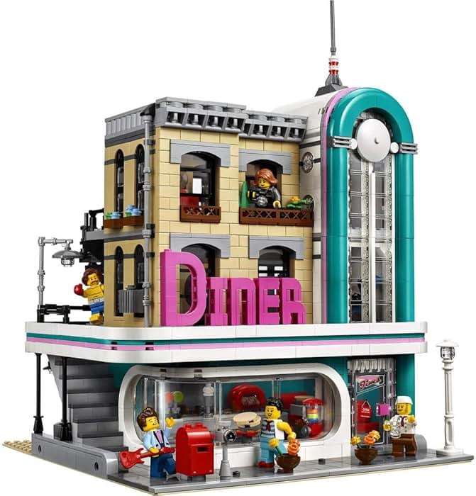 LEGO Creator Expert Downtown Diner 10260 Building Kit, Model Set and Assembly Toy for Kids and Adults (2480 Pieces) - Image 4