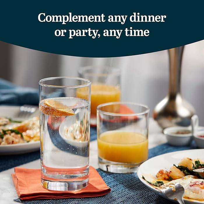 Libbey Province Tumbler and Rocks Glass Set, Elegant Drinkware Glasses Set of 16, Tall Drinking Glasses for Everyday Use or Any Special Occasion - Image 2