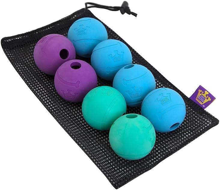 Chew King Fetch Balls Extremely Durable Natural Rubber Toy 2.5 inch, 8-pack (CM-0264-CS01) - Image 1
