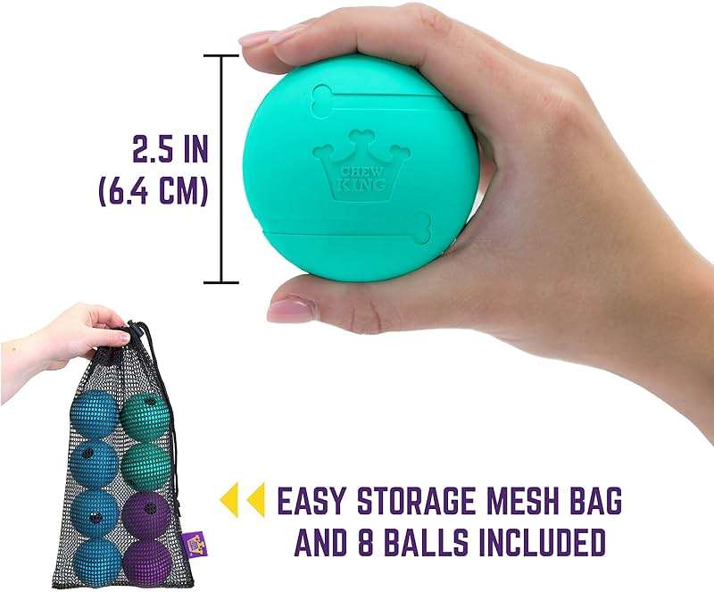 Chew King Fetch Balls Extremely Durable Natural Rubber Toy 2.5 inch, 8-pack (CM-0264-CS01) - Image 6