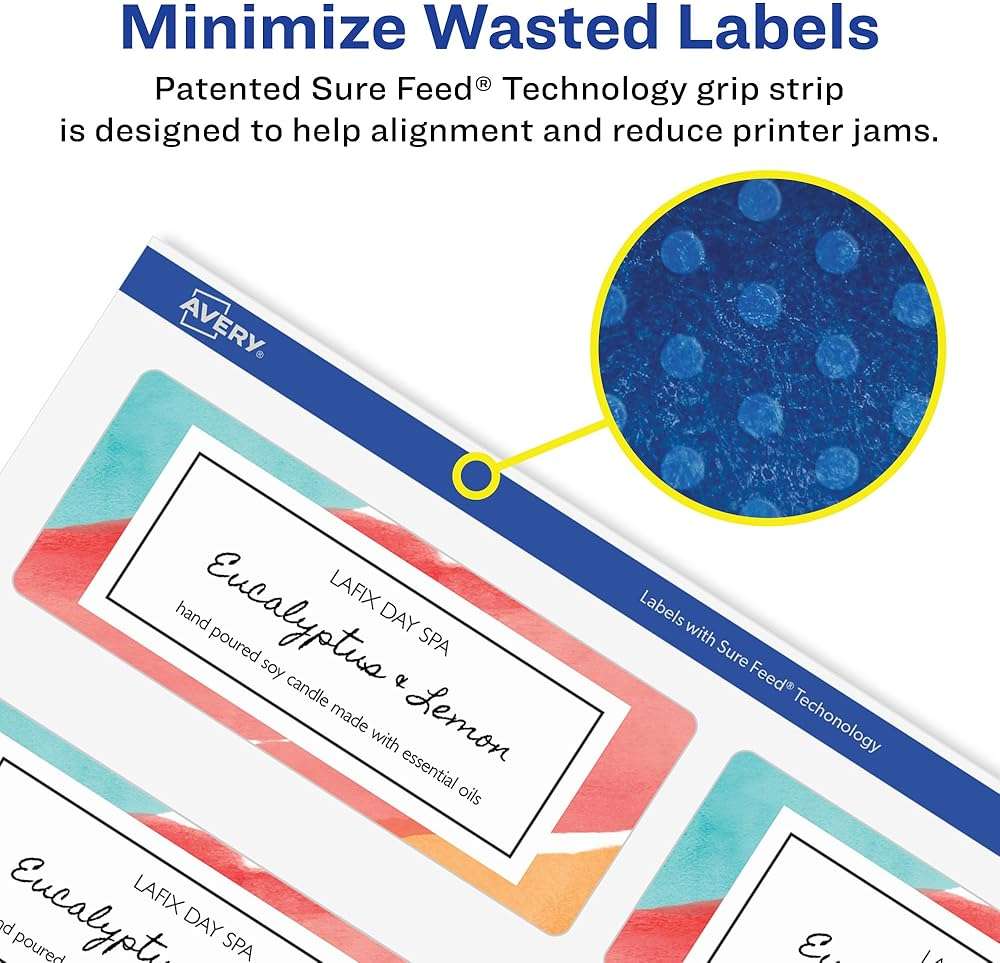 Avery Shipping Labels, Sure Feed and Easy Peel Technology, Glossy White Labels, 2" x 4", Permanent Adhesive, Laser/Inkjet, 250 Total (6528) - Image 6