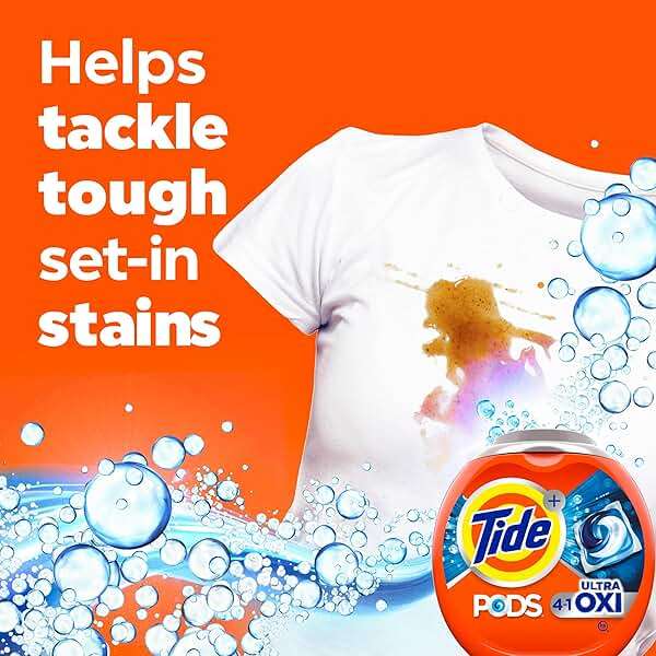 Tide, 4-n-1 Ultra Oxi Pods Laundry Detergent Pacs, HE Compatible, Built in Pre-Treater for Stains, 32 Count - Image 3