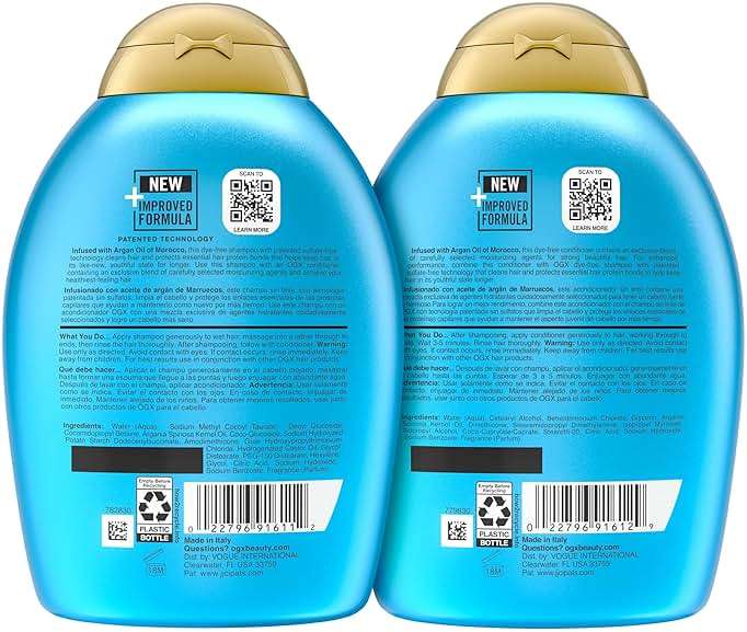 OGX Renewing + Argan Oil of Morocco Shampoo & Conditioner Set, Damage Repairing Shampoo & Conditioner Helps Strengthen & Repair Dry, Damaged Hair, Sulfate-Free Surfactants, 13 fl. Oz, 2 Pack - Image 7
