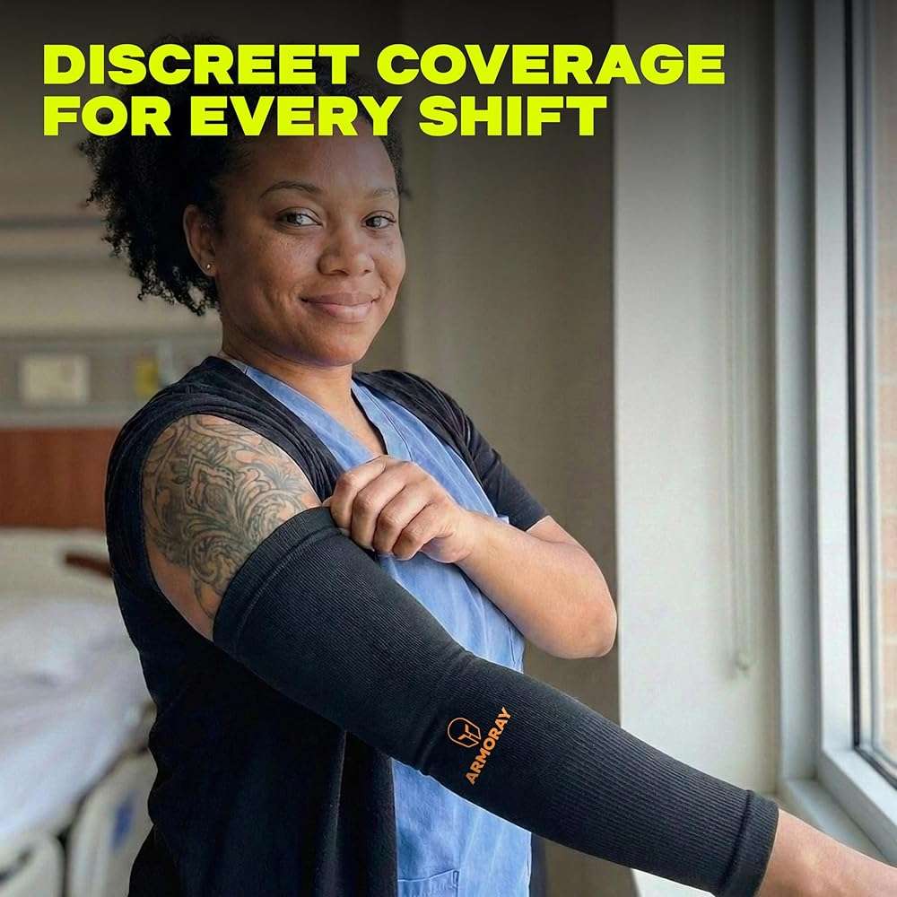 ARMORAY Arm Sleeves for Men and Women - UV Sun Protection Cooling Compression - Tattoo Cover Up Sleeve for Daily Wear & Work - Image 3