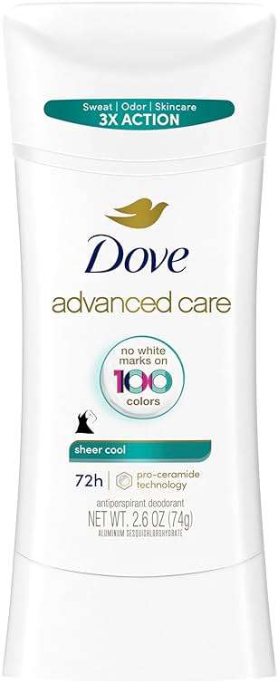 Dove Advanced Care Antiperspirant Deodorant for Women Sheer Cool 72 hour sweat and odor protection 2.6 oz - Image 1